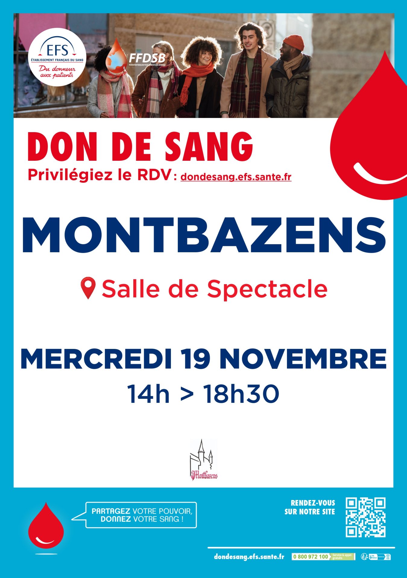 Lire la suite à propos de l’article DON DU SANG A MONTBAZENS LE 19 NOVEMBRE 2025